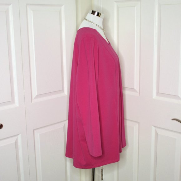 NWOT Plus Woman Within Fuchsia Pink Pleated Tunic Size 18/20 - Picture 5 of 8